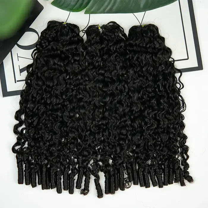 YMS 3C4A birman bouclés Invisible Crochet Extension de cheveux