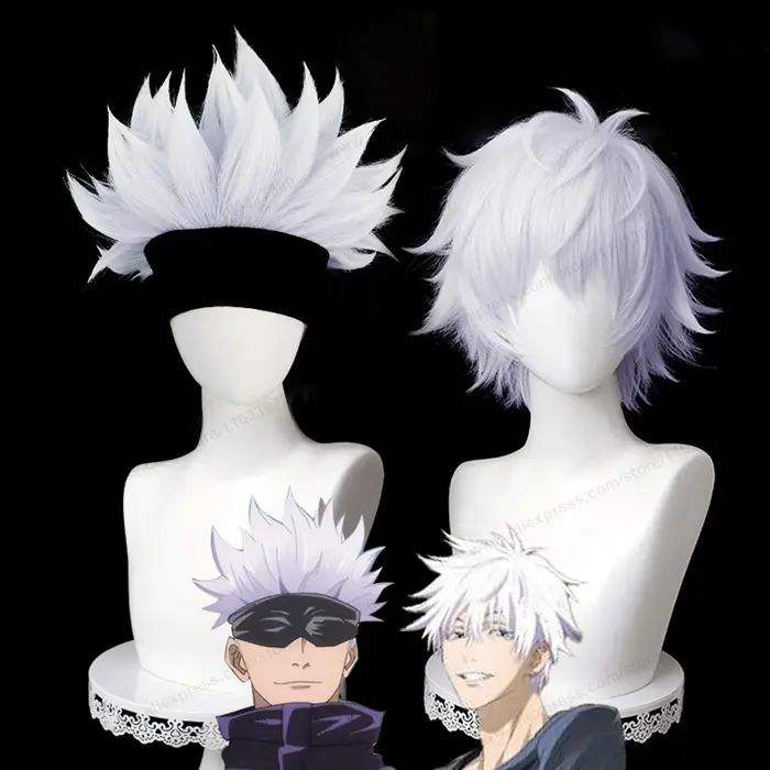 Perruque de Cosplay Anime Gojo Satoru