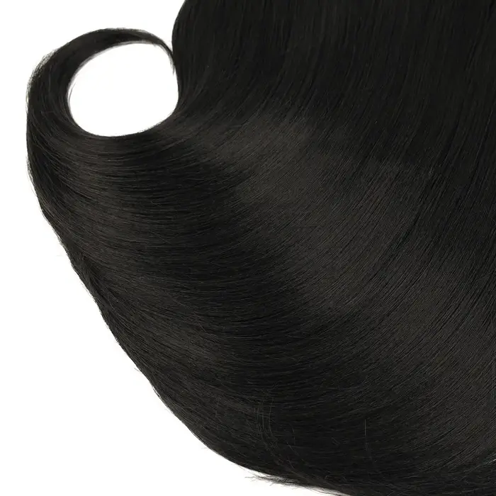 Extensions de cheveux synthétiques lisses et bouclés noirs