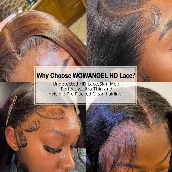 34inch Ash Blonde Body Wave Real HD Lace Front Perruque de cheveux humains Melt Skins 13x6 Full Lace
