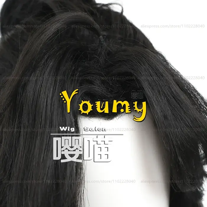 Perruque synthétique Shi Qing Xuan avec chignon pour homme adulte