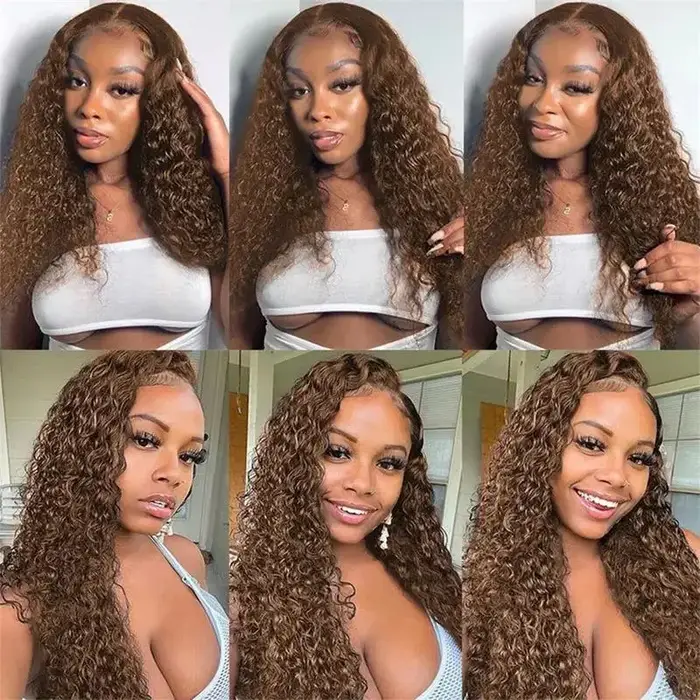 Chocolate Brown Crochet Human Hair Afro Kinky Burmese Curly Knotless Pre-Separated Crochet Feather H