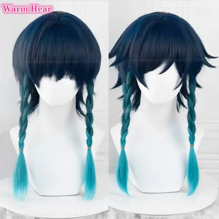 Venti Cosplay Perruque avec Bonnet pour Femme