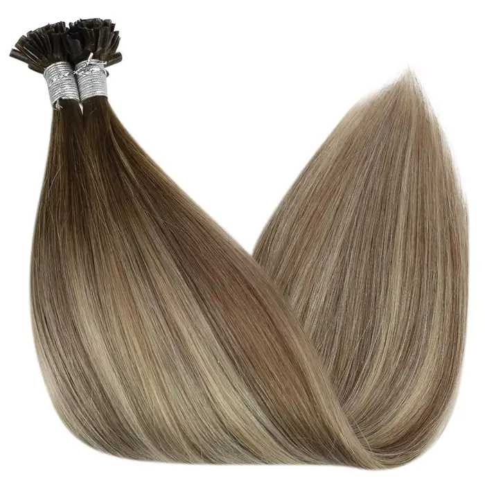 Extensions de cheveux humains brésiliens Full Shine, Remy, KerBrian, Balayage, Document piano, U Tip