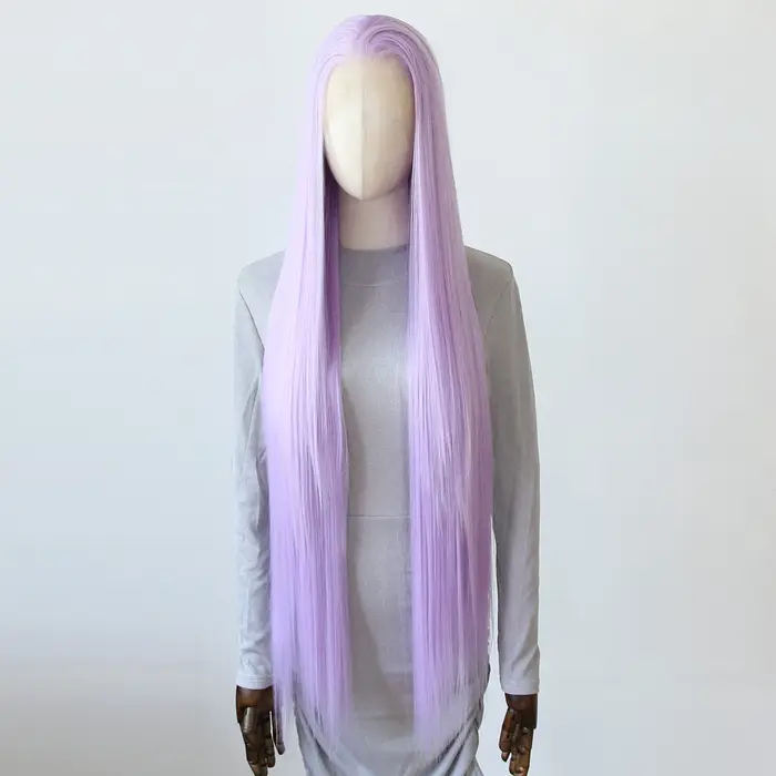 Perruque Lace Front Wig synthétique violet lavande clair
