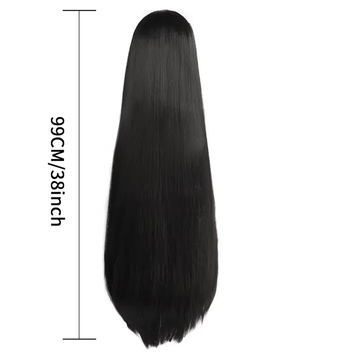 Boa Hancock-Perruque Synthétique Longue Noire Lisse pour Femme
