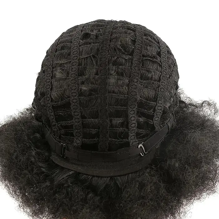 Perruques Afro pour femmes noires 14 pouces années 70 Afro crépus bouclés rebondissant moelleux bouf