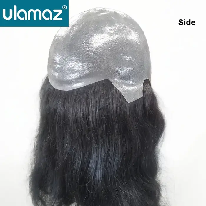 Perruques de cheveux humains pleine PU