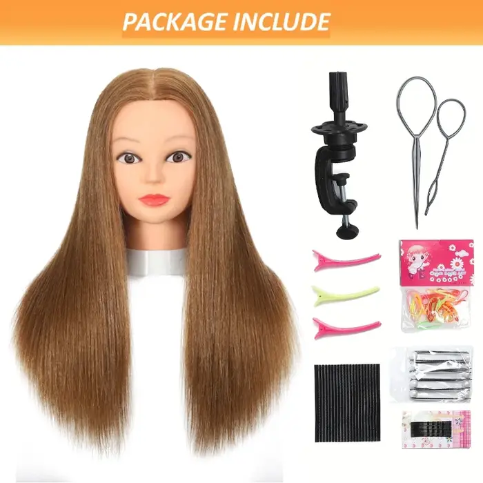 100% tête de Mannequin de cheveux réels
