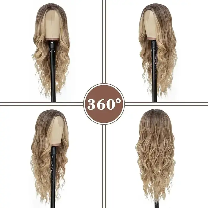 Cosplay Blonde femmes perruques Ombre Blonde perruque bouclée en liquidation sans colle rose noir vi