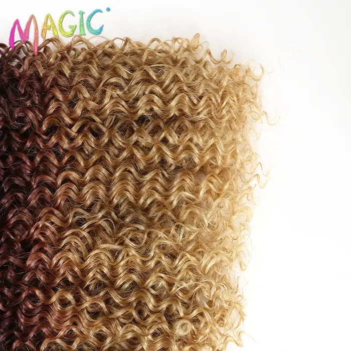 Extensions Capillaires Synthétiques Afro Crépues Bouclées Blondes 16-20 Pouces