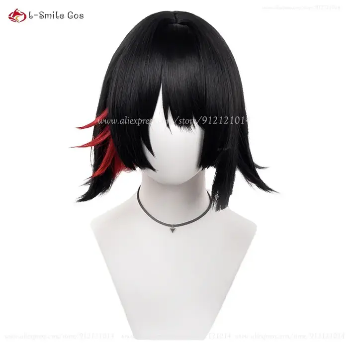 Ellen Joe Cosplay perruque 32 cm/35 cm noir bleu mixte Rose rouge résistant à la chaleur cheveux synthétiques Anime