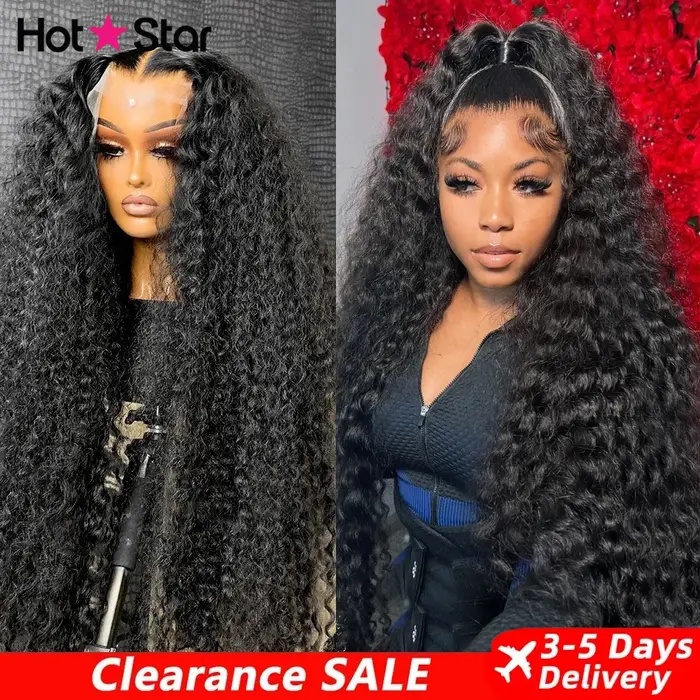 Perruques en cheveux humains bouclés malaisiens 13x6, 40 pouces, perruques frontales en dentelle HD