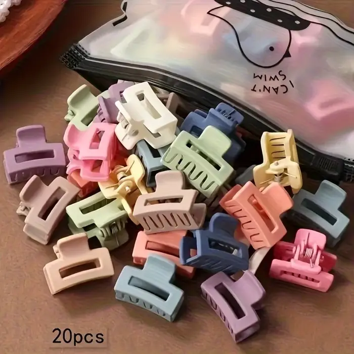 20 pinces à cheveux rectangulaires mates - Petites