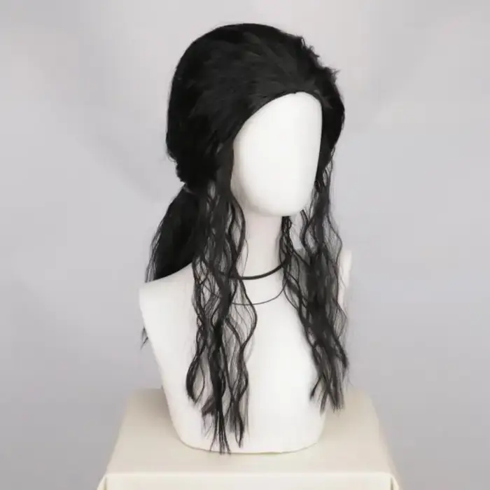 Perruque synthétique noire pour homme
