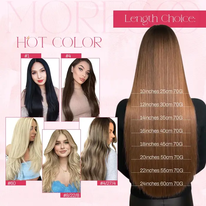 Moresoo-Extensions de cheveux à clipser