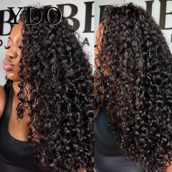 250% sans colle 6X6 Hd dentelle fermeture perruque vague d'eau 5X5 HD
