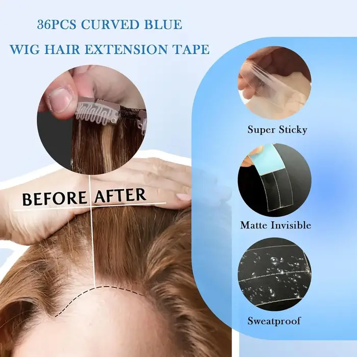 36 pièces/lot bande de perruque de cheveux Super forte bandes