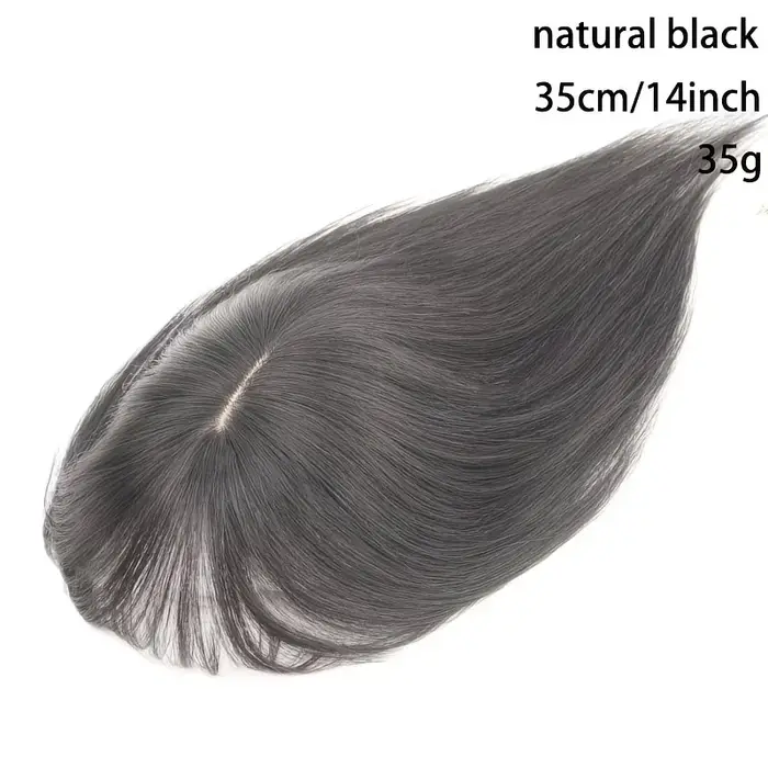 Topper de cheveux naturels à clipser avec frange, extension capillaire d'apparence naturelle pour la