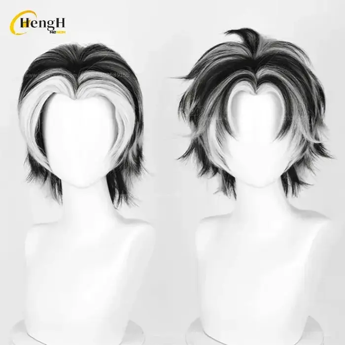 Anime Kotarou Bokuto synthétique 2 Styles Cosplay perruque courte 38 cm couleur mixte perruques résistant à la chaleur