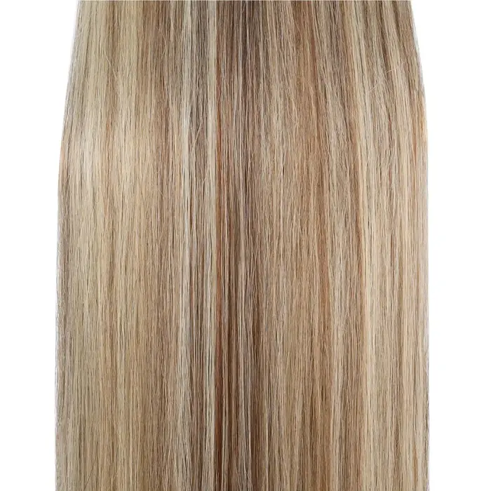 Extensions de cheveux blondes longues à clipser, 100g, avec cordon de serrage, lisses, 100% cheveux 