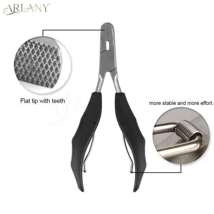 Pince pour extensions de cheveux en acier inoxydable