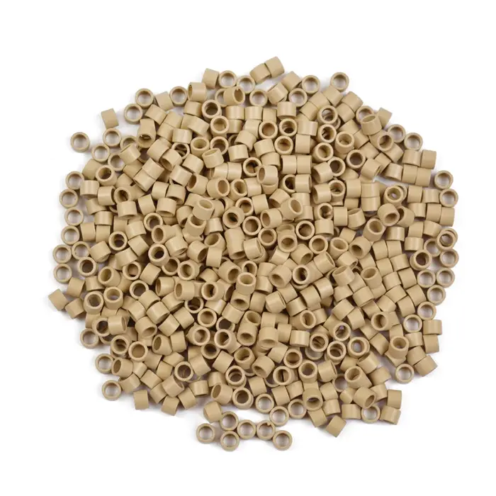 1000 pièces 4.0X2.8X2.8mm Micro anneaux/liens/perles pour Extension de cheveux tissage uni sans silicone 7 couleurs
