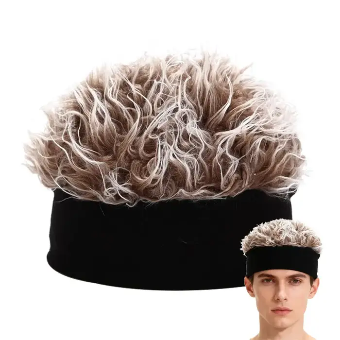 Chapeau de perruque polyvalent à la mode avec cheveux réalistes, chapeau chaud d'automne et d'hiver