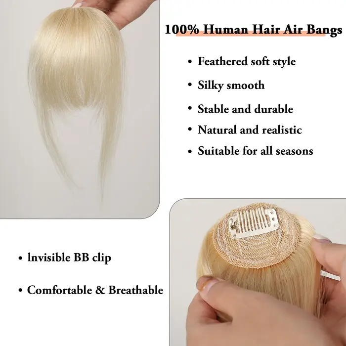 100% cheveux humains frange platine blond