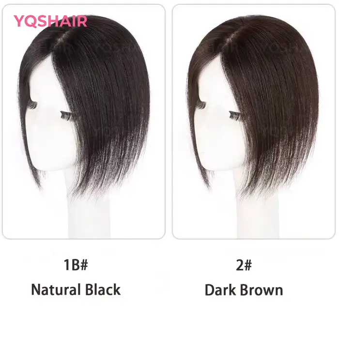 Perruque Lace Closure marron foncé 100% cheveux humains, Base de peau Remy brésilienne, 9x13cm, liss