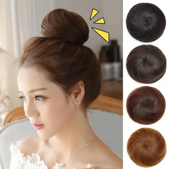 Chouchou Synthétique Lisse et Réglable, Extension de Cheveux, Queue de Cheval