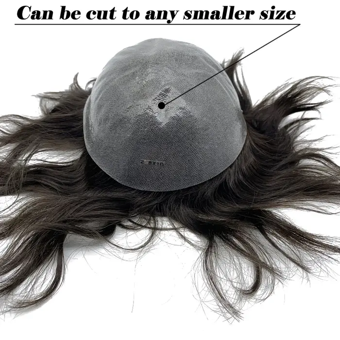 Toupet hommes capillaire prothèse perruque homme 0.06mm peau complète réel cheveux humains perruques courtes morceau