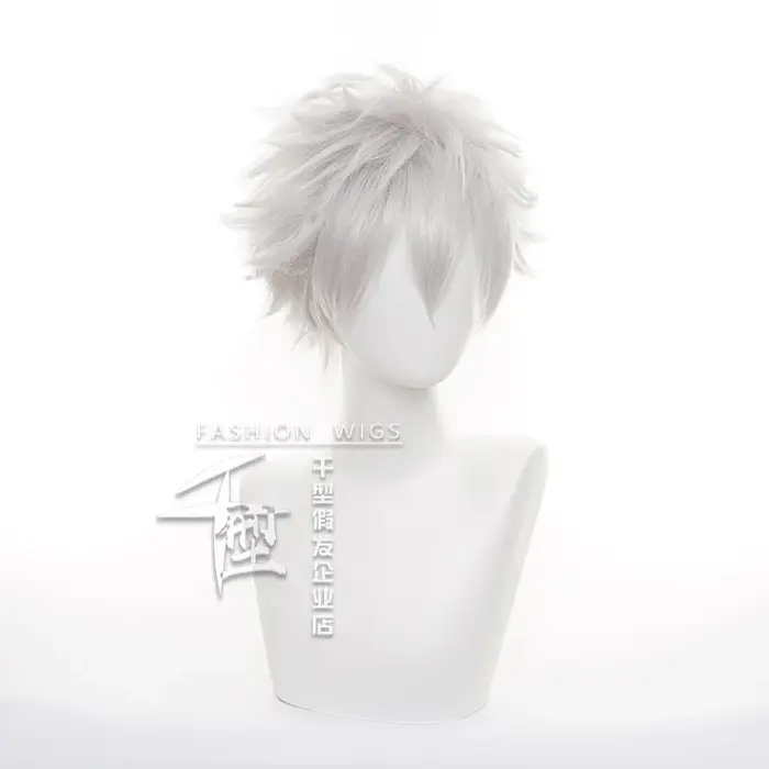 Hunter x Hunter Killua Zoldyck perruque courte hommes perruque Cosplay argent Shaggy couches résistant à la chaleur synthétique cheveux perruques