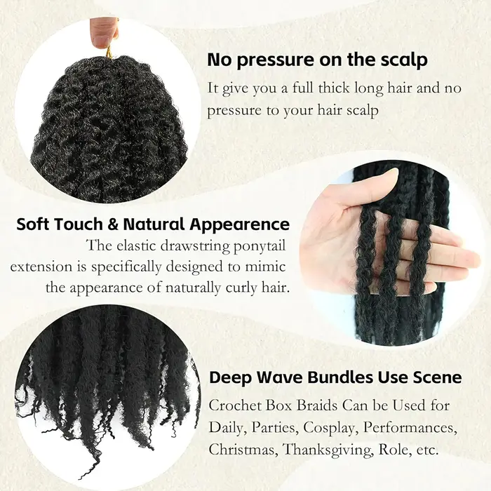 Extensions de cheveux synthétiques Marley de 18 pouces