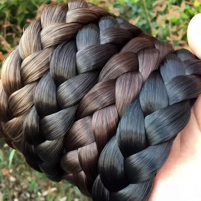 Twist perruque bandeaux pour femmes larges tresses en arête de poisson