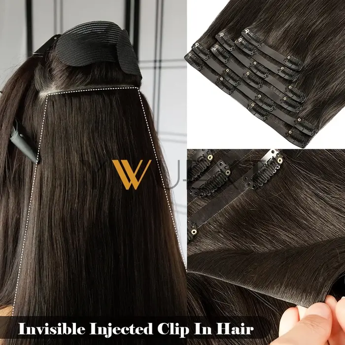 Extensions de cheveux invisibles à clipser en PU