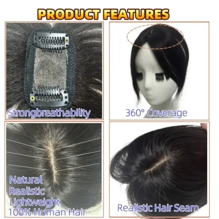Frange de cheveux humains naturels