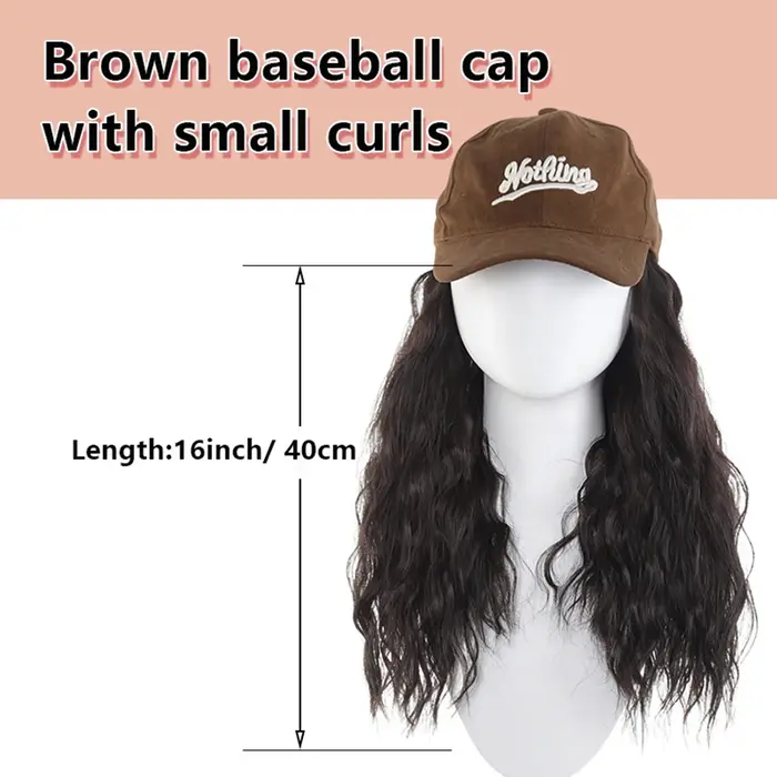Casquette perruque synthétique avec extensions ondulées naturelles intégrées pour femme