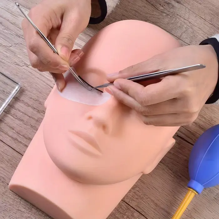 Tête d'entraînement professionnelle pour cils - Grade salon pour extensions de cils |   Texture de p