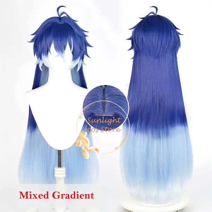 EN STOCK Anime Kyryll Chudomirovich Flins Cosplay perruque 90 cm bleu dégradé perruques résistant à 