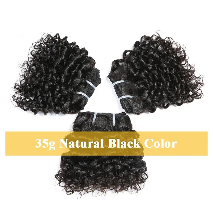 Code Calla rebondissant cheveux bouclés paquets Double tirage indien 6 pouces coupe courte Remy Exte