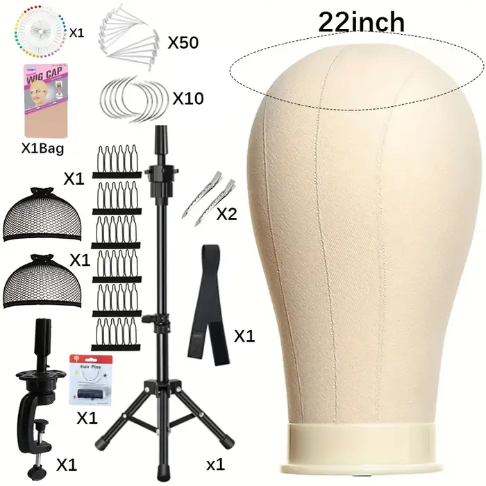 Support de tête de mannequin en toile pour perruques