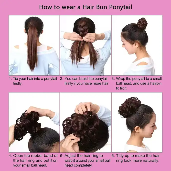 100% cheveux humains chignon vrais