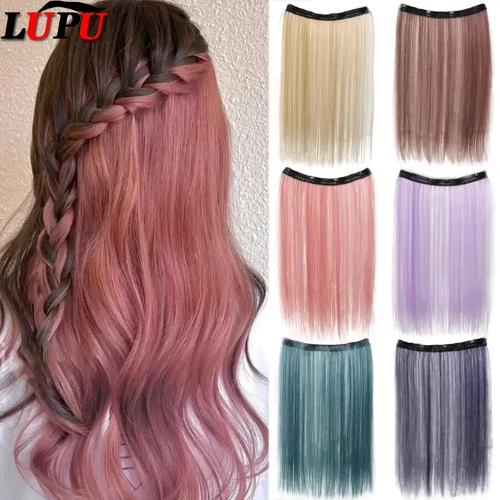 Extensions de cheveux colorés 20 pouces couleur droite pince sur Extension
