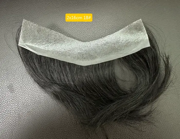 Perruque pour homme V Frontal, toupet à peau fine, entièrement en PU, 0,08-0,12 cm, VLoop, perruque