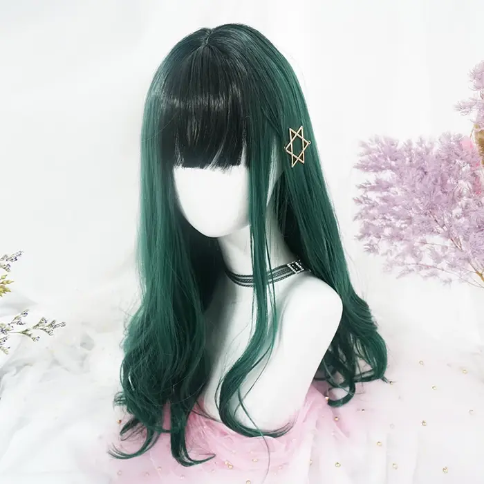 Perruque Longue Lolita avec Bonnet pour Femme
