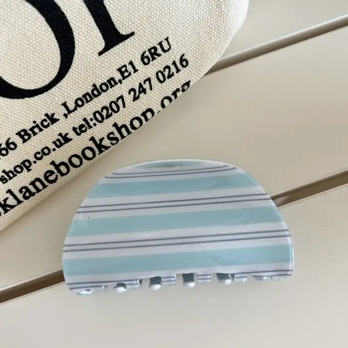 Nouvelle pince à cheveux en forme de demi-lune bleue à rayures, barrette géométrique violette, acces