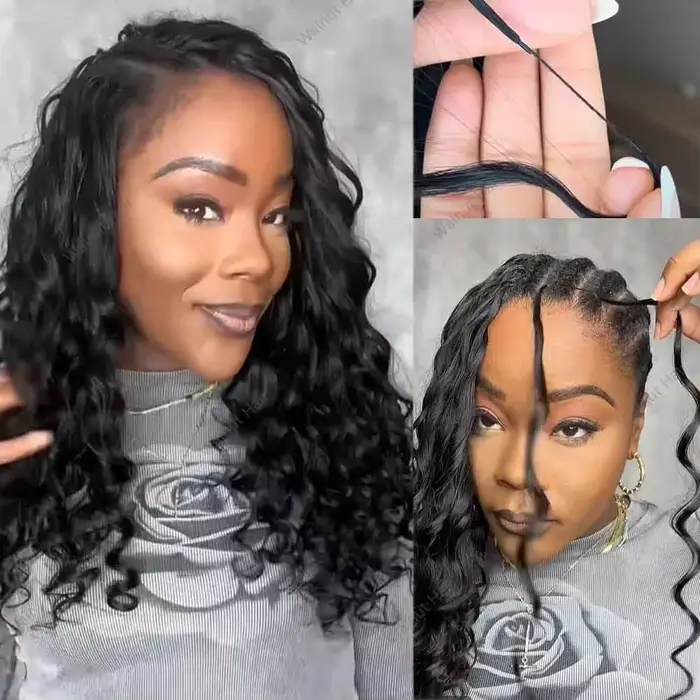 Afro Kinky Burmese Deep Curly Knotless Pre-Separated Crochet Feather Hair Extensions Curly Human Hai