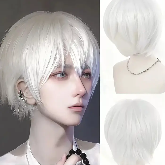 Perruques de cheveux courts pour hommes à la mode