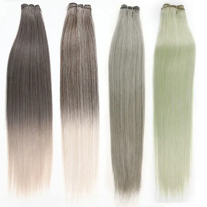 Extensions de cheveux synthétiques lisses ombrés